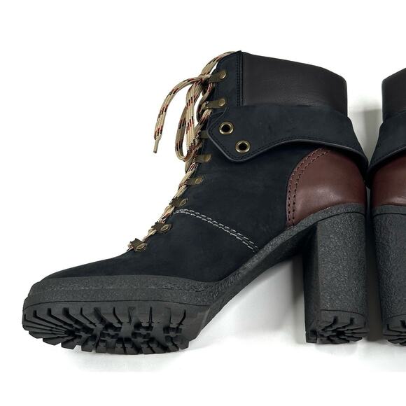 See By Chloe Eileen Black Brown Lug Heeled Platform Boots Women’s EU 41 US 10.5 - Picture 8 of 13